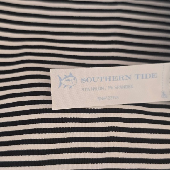 Southern Tide Womens XS Striped Quarter Zip Performance Pullover Black White - Picture 8 of 9
